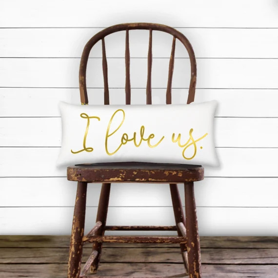 I Love Us Pillow Gold Foil Pillow | Etsy (US)