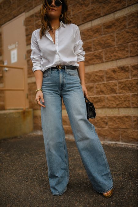 My favorite Madewell super wide leg jeans are back in stock! 
They run tts, I’m wearing size 24regular.
Madewell, Madewell jeans

#LTKworkwear #LTKstyletip #LTKxMadewell