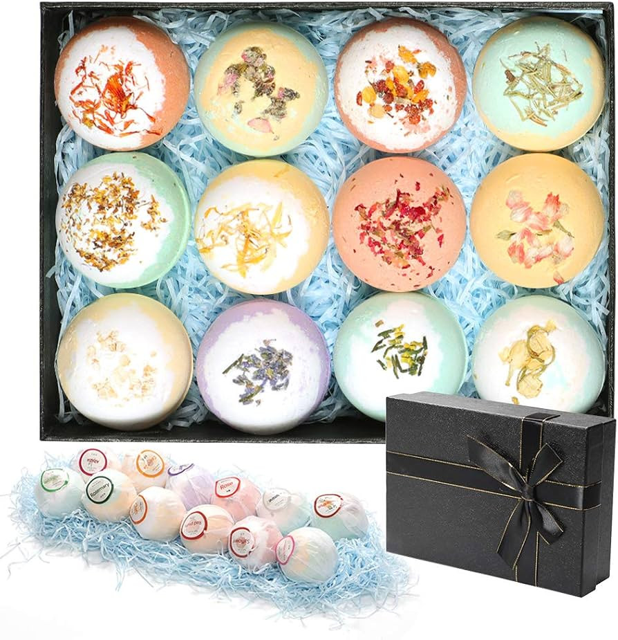 Bath Bombs Gift Set 12Pcs Handmade Bath Bomb for Women Floating Bubble Fizzies Spa Kit Birthday M... | Amazon (US)