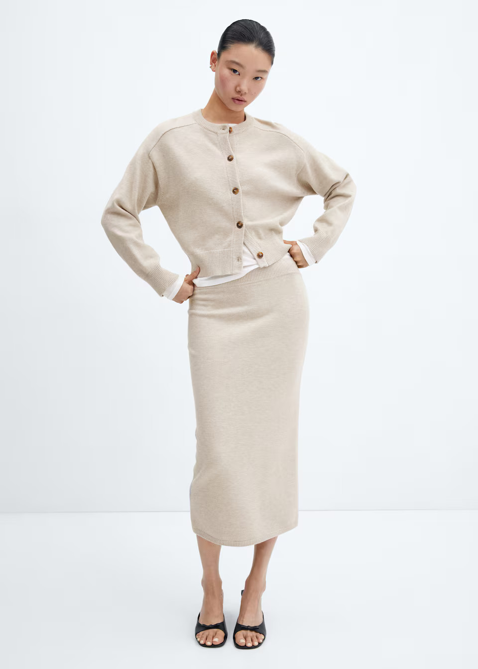 Decorative seams cardigan | MANGO (US)