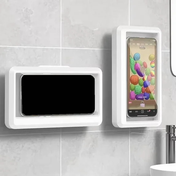 Waterproof Home Wall Mounted Phone Holder Box for Smartphone Touch Screen Phone Holder Shower Sea... | Walmart (US)