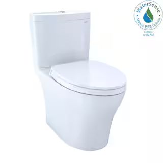 Aquia IV 2-Piece 0.9/1.28 GPF Dual Flush Elongated Standard Height Toilet with in Cotton White, S... | The Home Depot