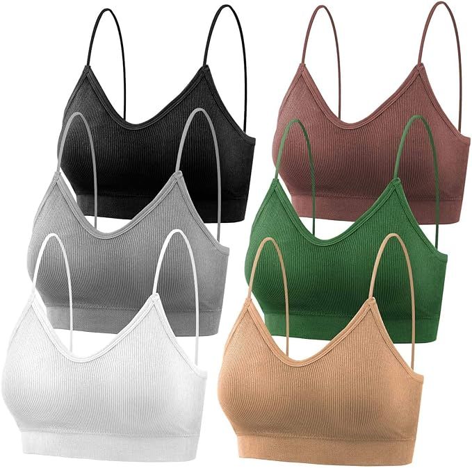 PAXCOO Bras for Women Pack of 6, Bralettes for Women Padded, Sports Bras for Women | Amazon (US)