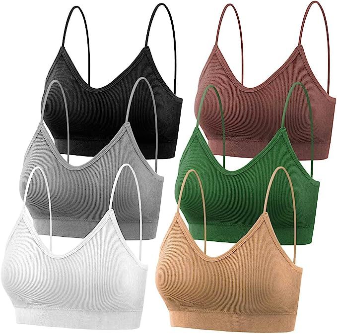 PAXCOO Bras for Women Pack of 6, Bralettes for Women Padded, Sports Bras for Women | Amazon (US)