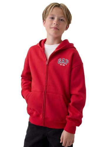 GAP Boys Hooded Est. 1969 Logo Full Zip Modern Red S | Amazon (US)