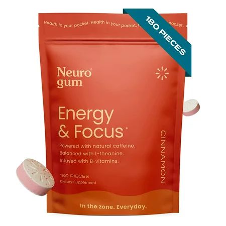 Neuro Gum | Nootropic Energy Caffeine Gum | 40mg Caffeine + 60mg L-theanine + B Vitamins for Energy  | Walmart (US)