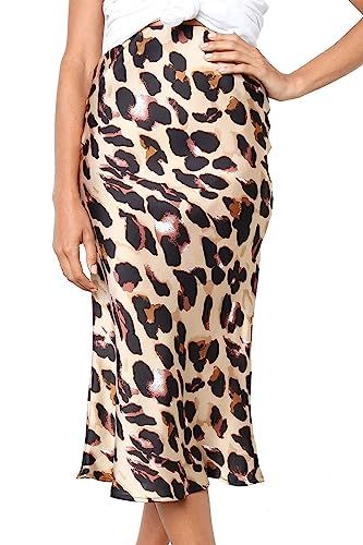 Junxiang Women's Sexy Leopard Print High Waist Pencil Midi Skirt | Amazon (US)