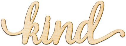 Kind Script Wood Sign Home Decor Wall Art Unfinished Charlie 12" x 4" | Amazon (US)