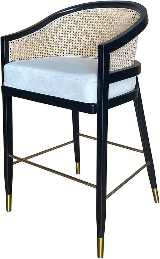 MAVA Home Dining Kitchen Bar Counter Furniture Jasper Solid Wood Handmade Cane, Rattan Back Conte... | Amazon (US)