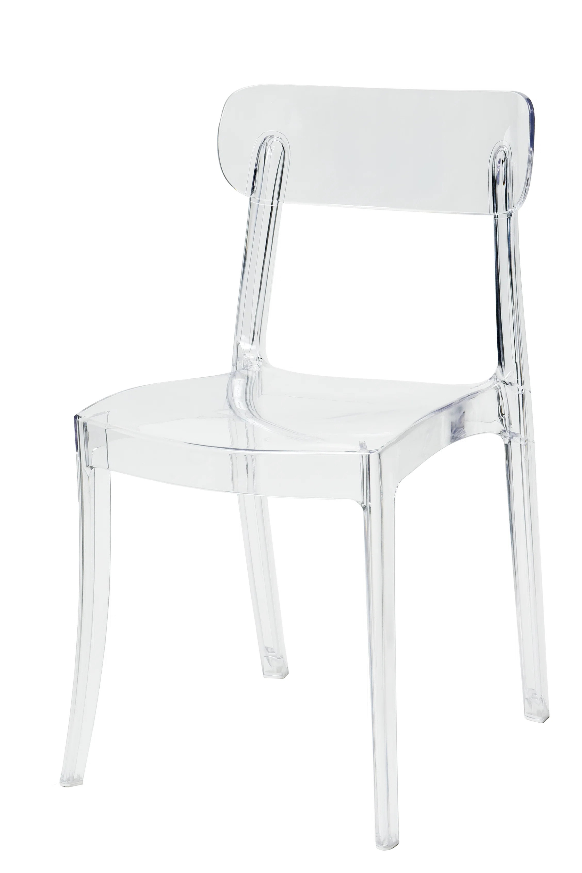 Everly Quinn Goku Wingback Stacking Side Chair in Clear & Reviews | Wayfair | Wayfair North America