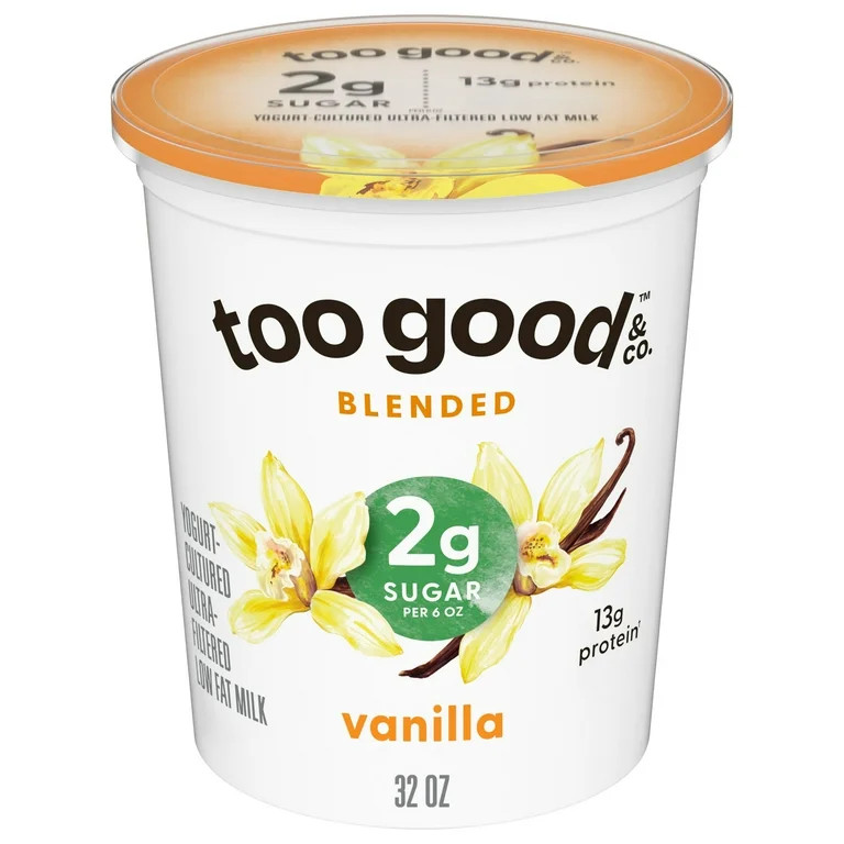 Too Good & Co. Blended Vanilla Yogurt-Cultured Ultra-Filtered Low Fat Milk Product Tub, 32 oz | Walmart (US)