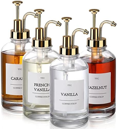 [Coffee Bar Accessories]Coffee Syrup Dispenser for Coffee Bar,YYC Coffee Syrup Pump Dispenser w L... | Amazon (US)