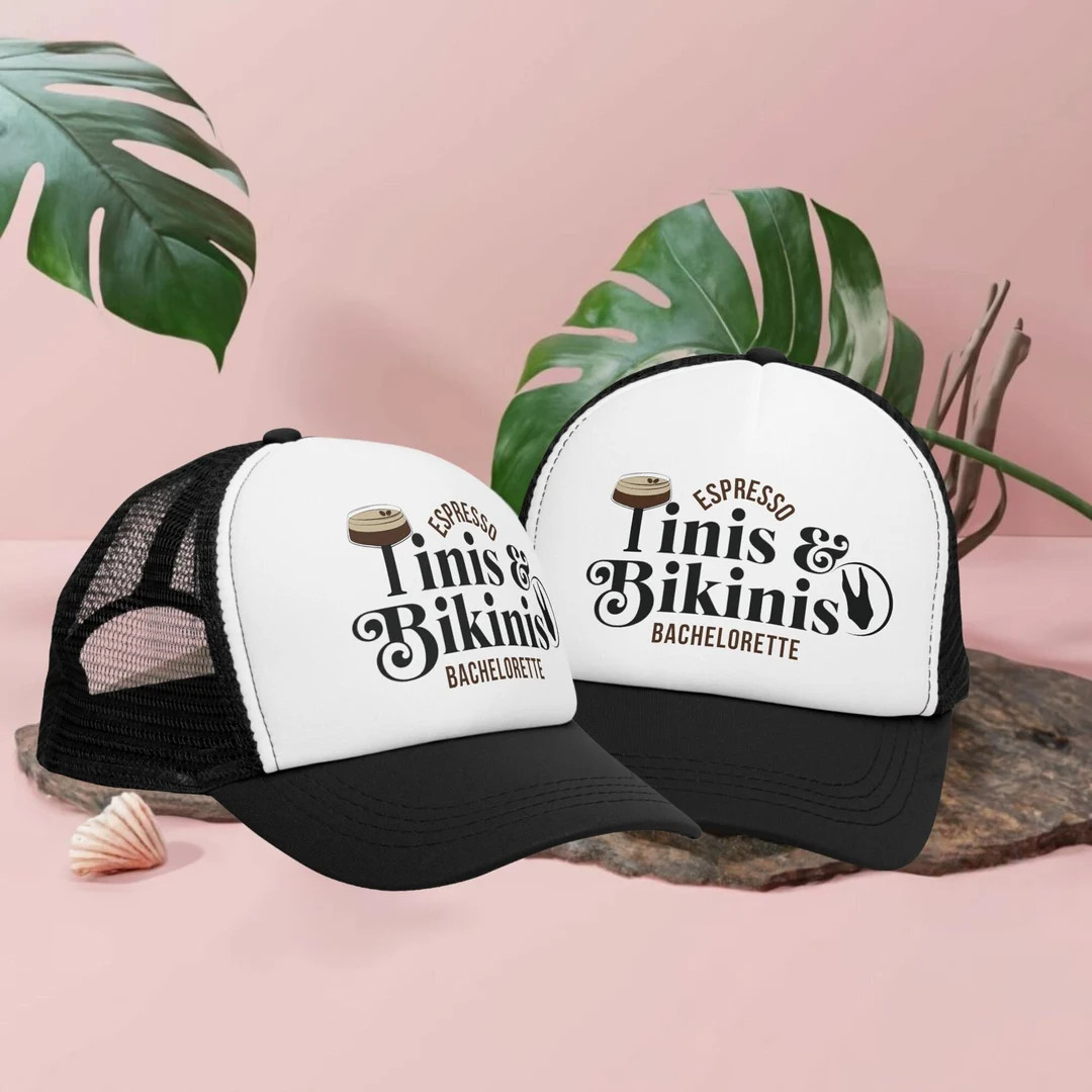 Espresso Martinis and Bikinis Bachelorette Hats, Bach Party Favors, Signature Cocktail Club Bache... | Etsy (US)
