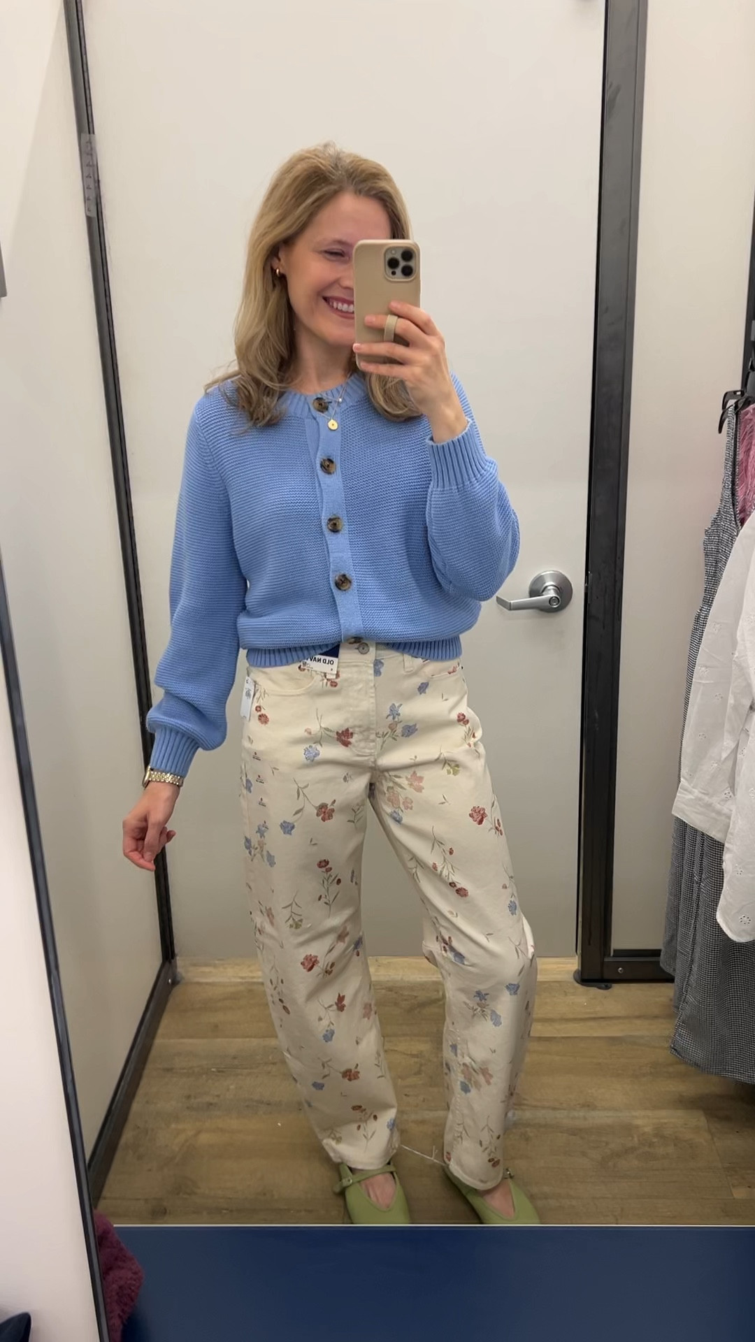 Old Navy floral barrel jeans, tall girl friendly. I’m in my usual size 6; for a snatched waist go down one size. 

#LTKOver40