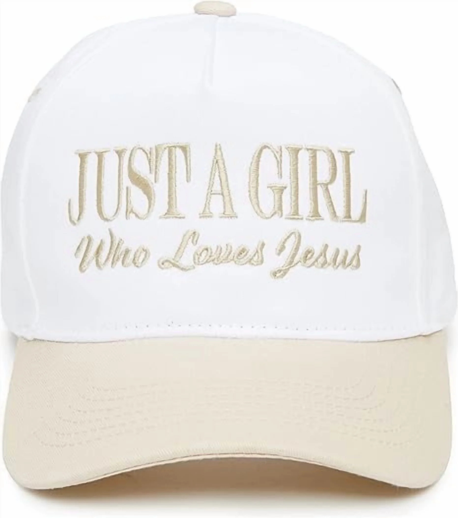 Two Tone Vintage Snapback Hat - Just a Girl Who Loves Jesus - Beige/White | Walmart (US)