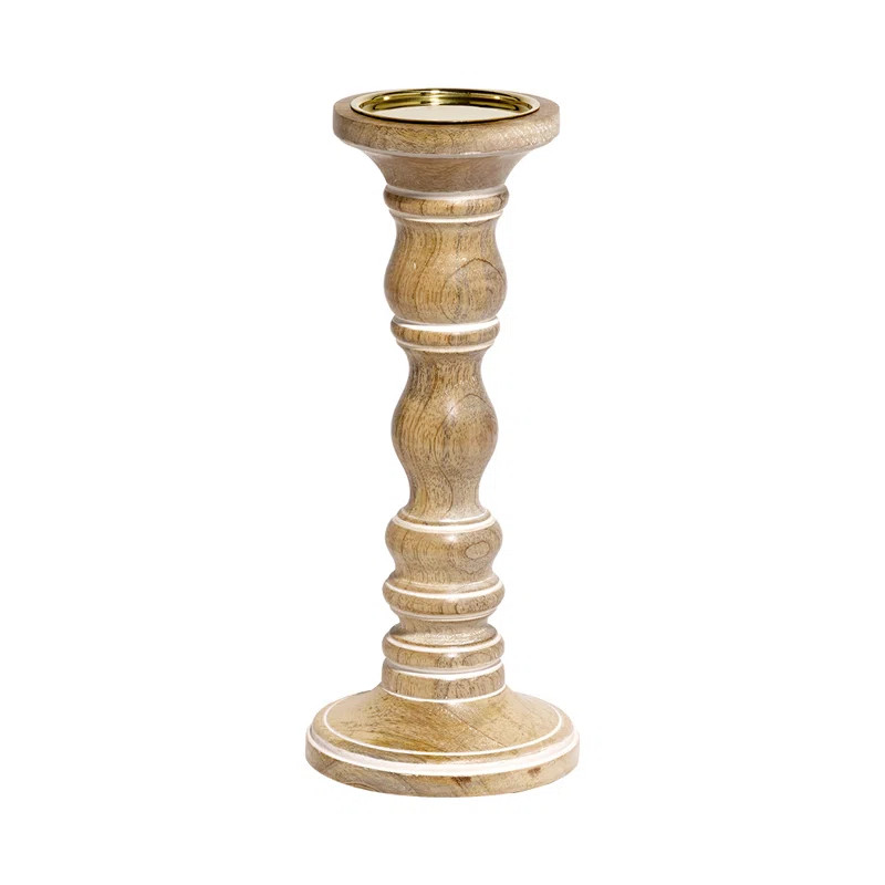 Whitewash  Wood Candlestick | Wayfair North America