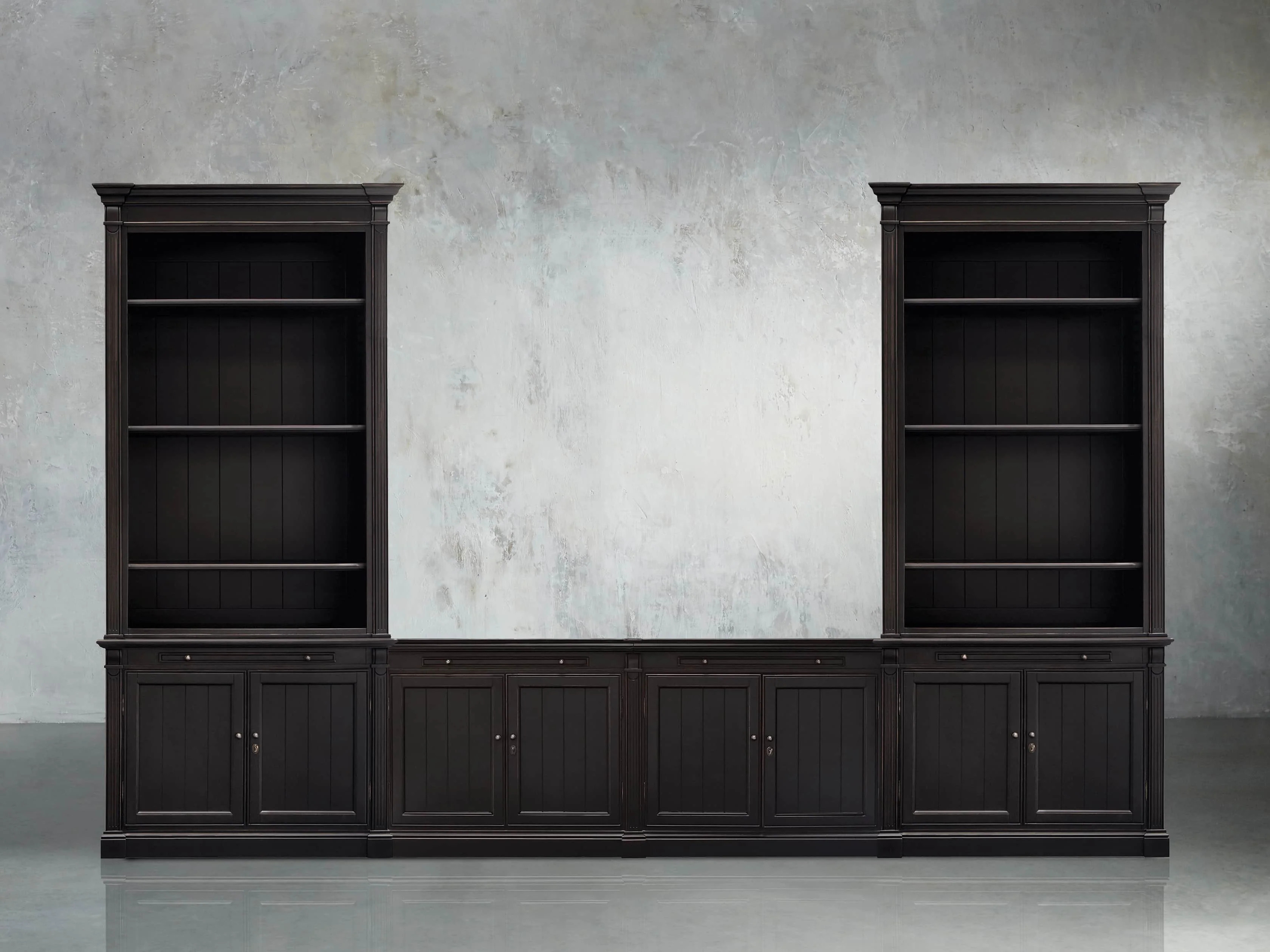 Athens Modular Media Console with Double Bookcases | Arhaus