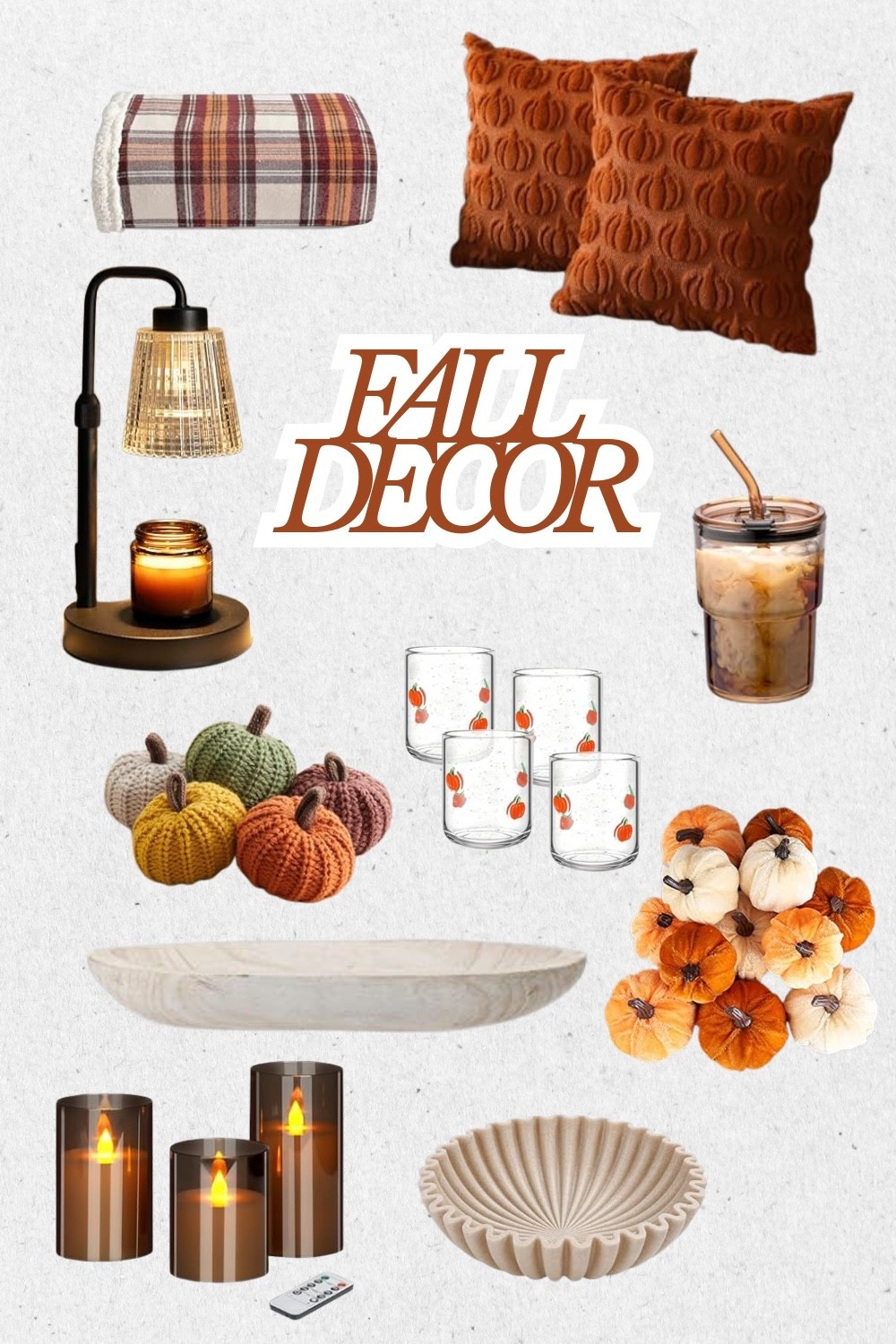 Fall vibes are officially here! 🍂 I’ve been layering in warm tones — browns, oranges, neutrals, and greens — with plenty of cozy textures like knitted throws and marble accents. 
The glasses with little pumpkins are such a trendy touch this year, and I’m loving the flameless LED candles + candle warmer lamp for that cozy glow without the worry. Pumpkins, blankets, and cozy corners = my favorite kind of season! 🧡🤎

#LTKFallStyle  #LTKHome  #FallDecor  #CozyHome  #LTKSeasonal  #PumpkinDecor  #FallHomeInspo  #LTKHoliday  #LTKFinds  #FallAesthetic  #HomeDecorLovers  #LTKCozyHome


#LTKHome #LTKSeasonal #LTKFindsUnder50