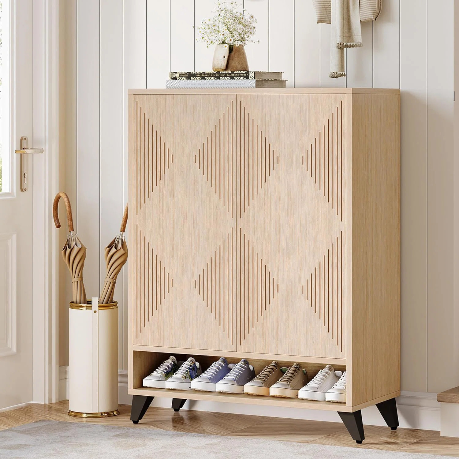 24 Pair Shoe Storage Cabinet With Adjustable Shelves | Wayfair North America