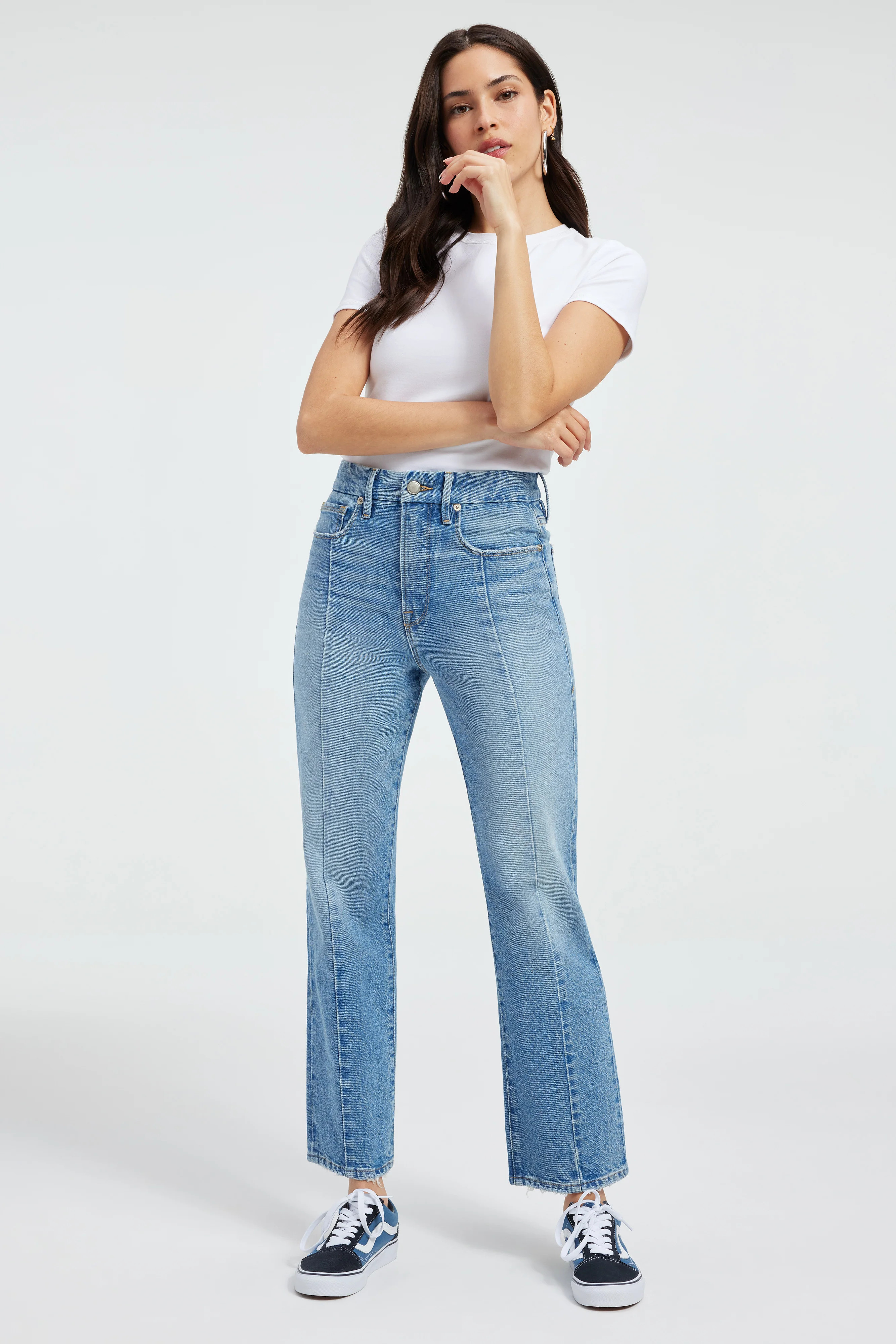 GOOD BOY STRAIGHT CROPPED JEANS | INDIGO449 - GOOD AMERICAN | Good American