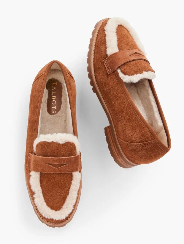 Cassidy Sherpa Suede Loafers | Talbots