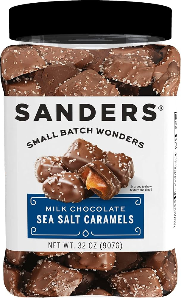 Sanders Milk Chocolate Sea Salt Caramels (32 oz Tub) – Handcrafted Small Batch Slow Cooked Cara... | Amazon (US)