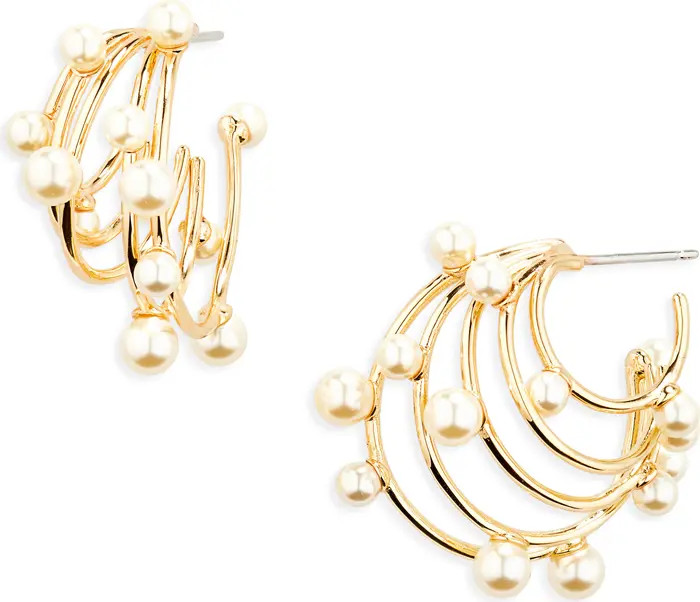 Tory Burch Pearl Multihoop Earrings | Nordstrom | Nordstrom