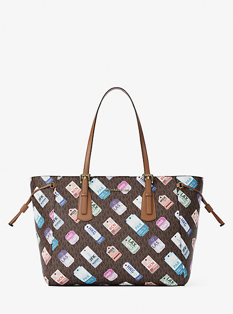 Eva Extra-Small Printed Signature Logo Convertible Tote Bag | Michael Kors US