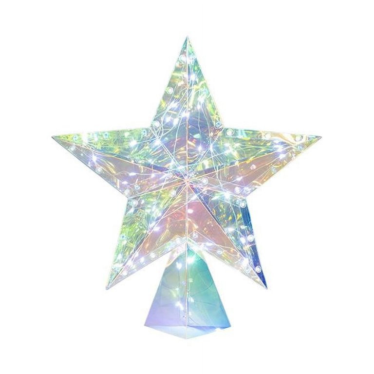 LED Iridescent Star Christmas Tree Topper, 11.75", by Holiday Time | Walmart (US)