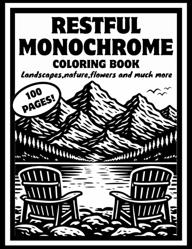 Restful monochrome coloring book: Reverse Coloring book with Designs in black and white for Adult... | Amazon (US)
