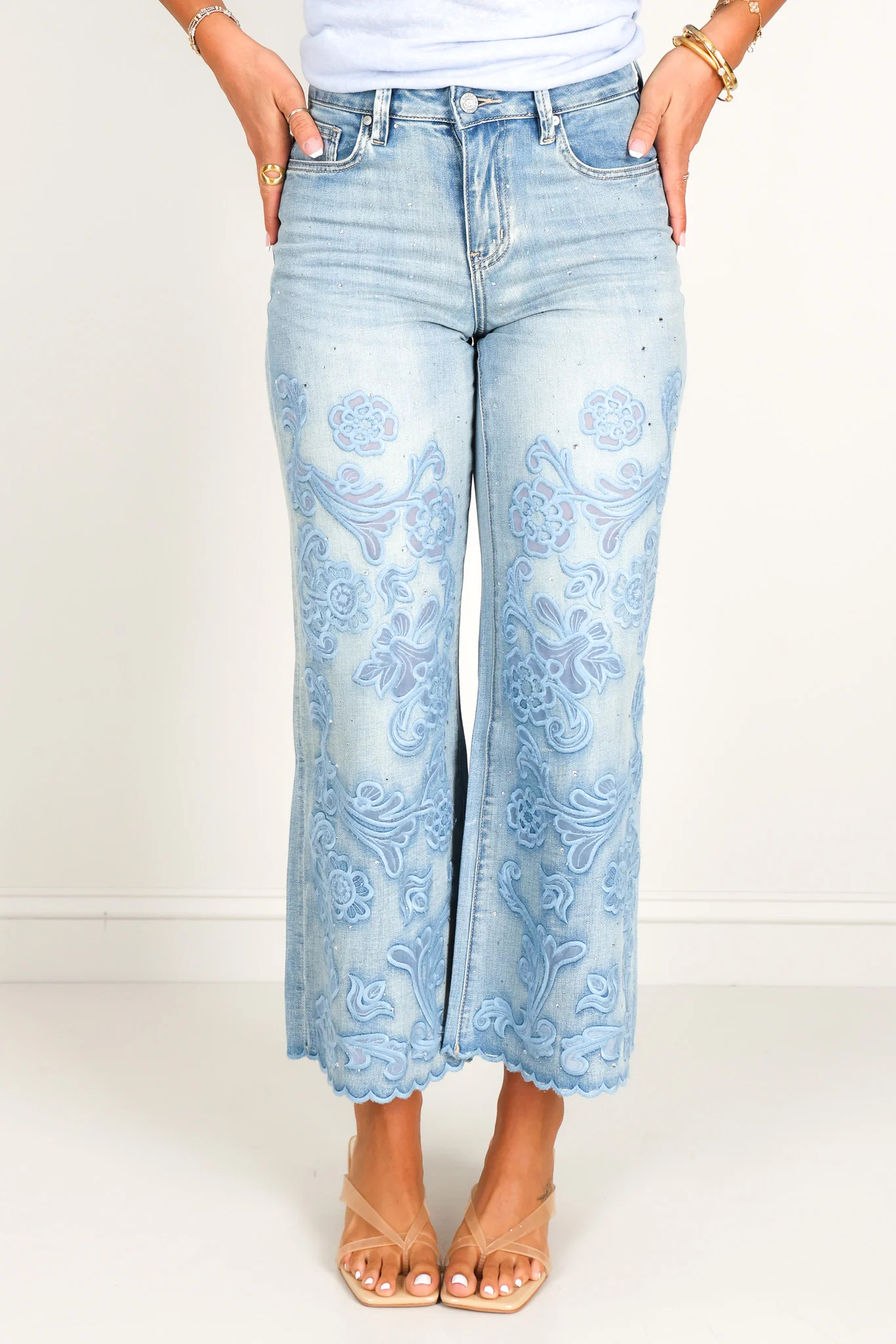 Wyatt High Rise Light Blue Wide Leg Jean | The Willow Tree