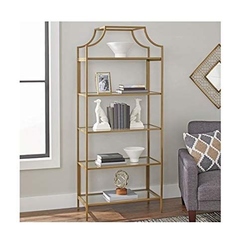 Better Homes and Gardens Nola 5-Open Shelves Bookcase, (Gold, Bookcase) | Amazon (US)