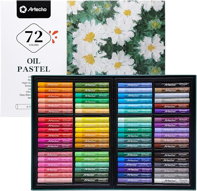 Artecho Oil Pastels Set of 72 Colors, Soft Oil Pastels for Art Painting, Drawing, Blending, Art S... | Amazon (US)
