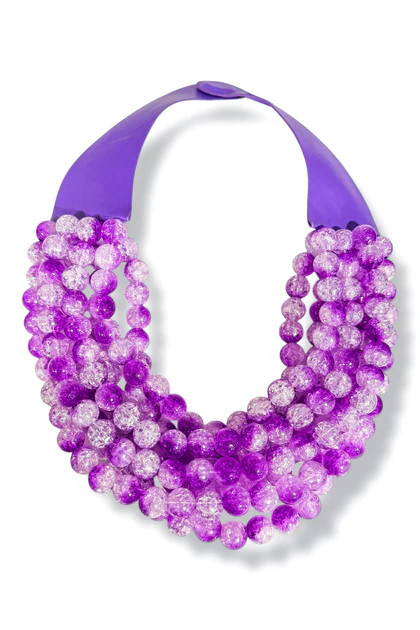 Carla Lavender Smooth Bead Statement Necklace | The Willow Tree