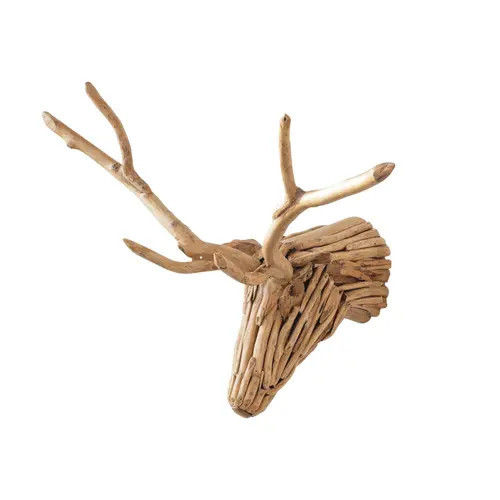 Storied Home Teakwood Root Deer Head Wall Art in Natural at Nordstrom | Nordstrom
