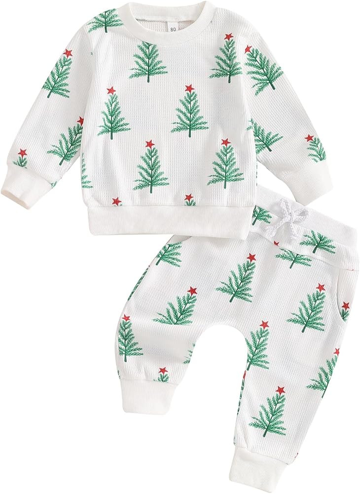 Christmas Toddler Baby Girl Outfits Infant Xmas Clothes Long Sleeve Sweatshirt Pants Cute Fall Wi... | Amazon (US)