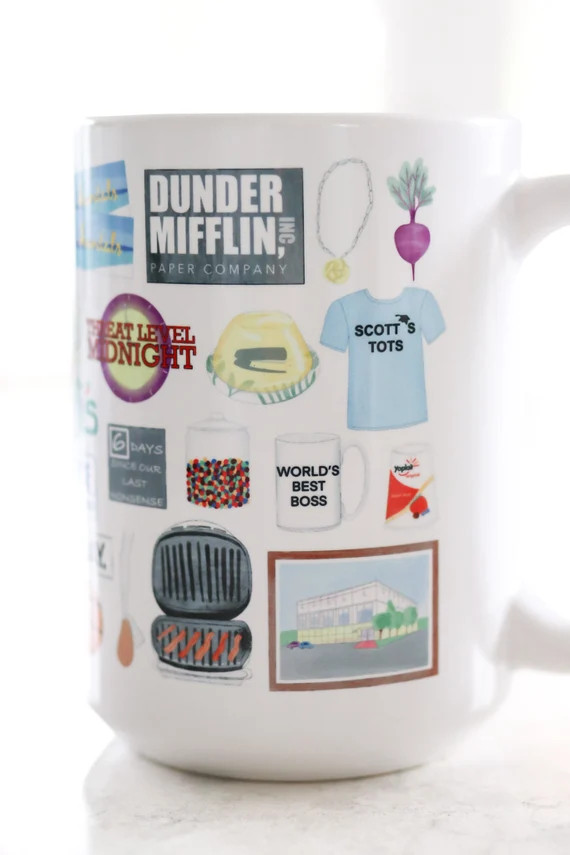 The Office coffee mug // cute, photoshoot, gift, watercolor art mug, The Office fan gift mug, Pri... | Etsy (US)