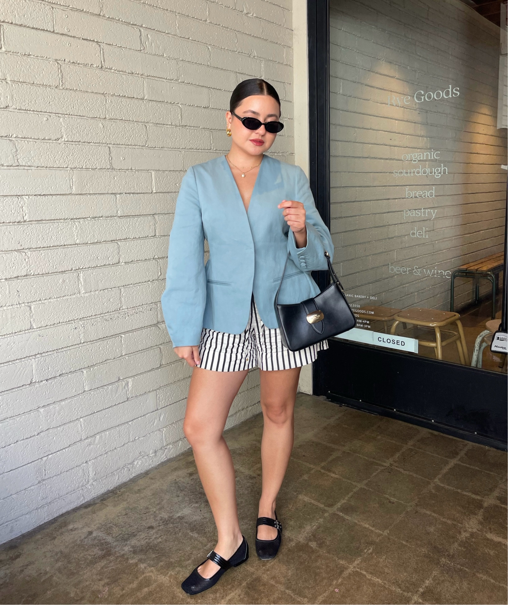 OMW to get coffee! Wearing this Kotn summer blazer and H&M shorts. Styled this with these super comfy mesh flats, my fave coach bag and sunnies. 

#LTKFindsUnder100 #LTKShoeCrush #LTKStyleTip
