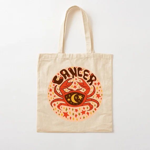 Cancer Zodiac Canvas Tote Bag Retro Cancer Carb Bagcancer | Etsy | Etsy (US)