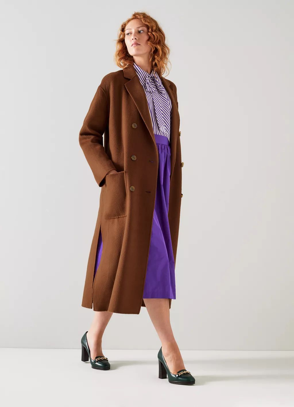 Tilda Brown Double Faced Wool Coat | L.K. Bennett (UK)