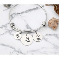 Dog Mom Bracelet - Bangle Paw Print Lover Name Jewelry Gift For Her Lab Labrador | Etsy (US)