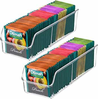MaxGear Tea Bag Organizer Tea Bag Storage Tea Bag Holder Tea Box Clear Storage Bins for Sugar Pac... | Amazon (US)