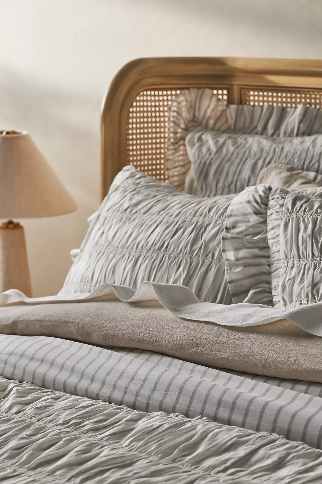 Betsy Cotton Ruffle Stripe Duvet Cover | Anthropologie (US)