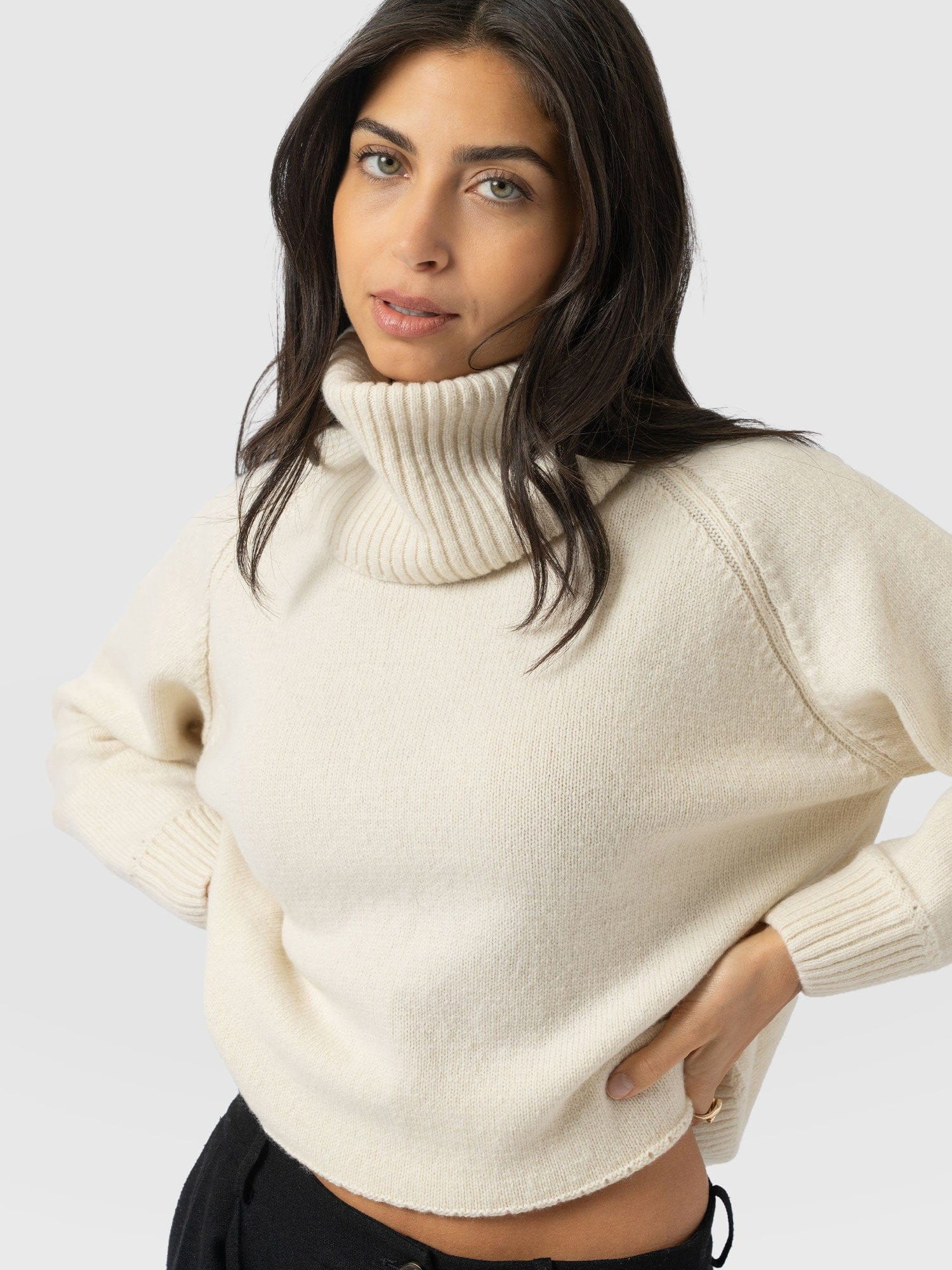 Oxford Cashmere Jumper - Cream | Saint + Sofia UK