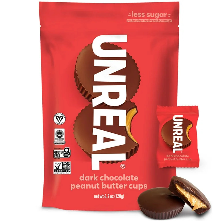 Unreal Dark Chocolate Peanut Butter Cups 4.2 oz | Walmart (US)