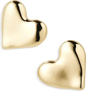 Nordstrom Polished Heart Post Earrings in Rhodium at Nordstrom | Nordstrom