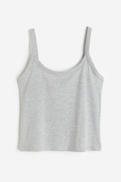 Débardeur en coton - Gris clair chiné - FEMME | H&M FR | H&M (FR, IT, ES, PT, BE)