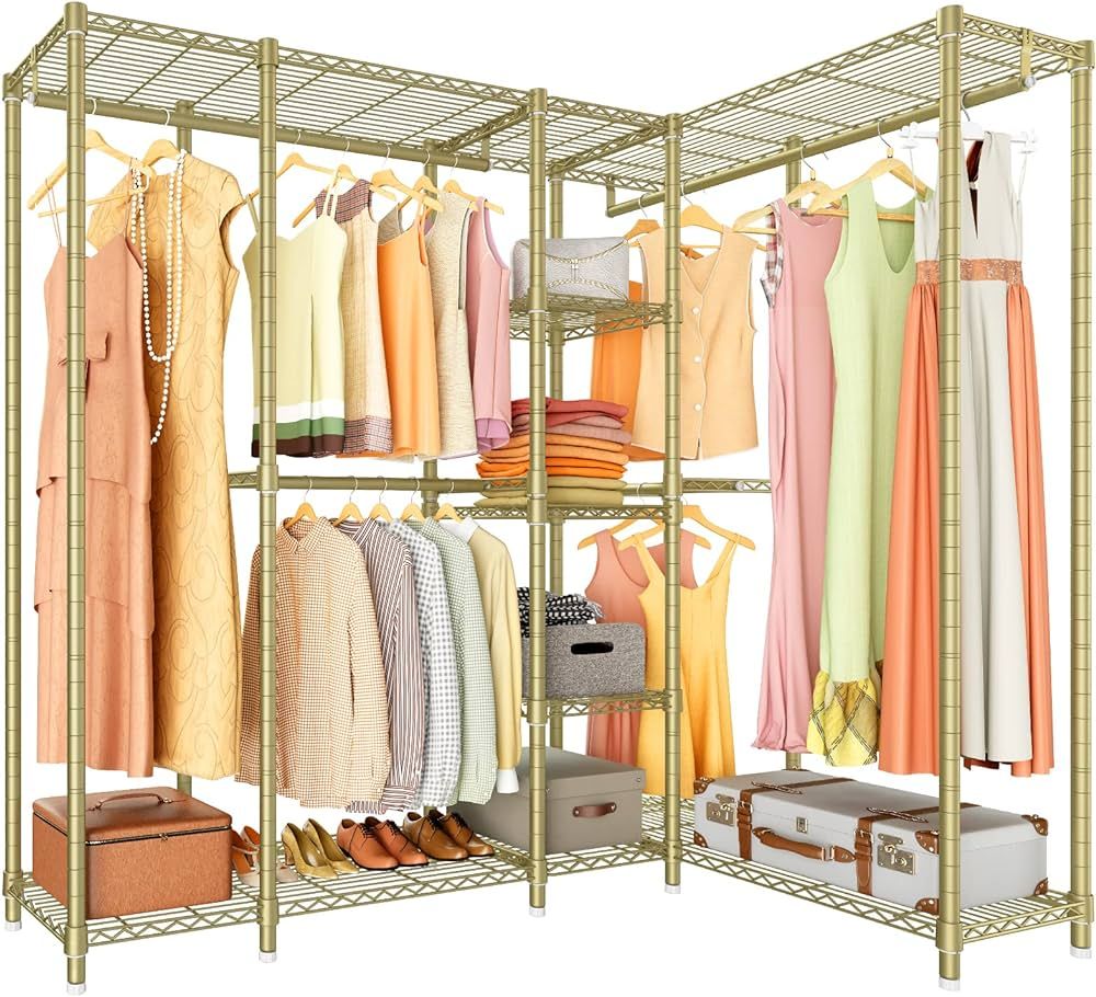 VIPEK L50 Protable Wardrobe Closet Rack L Shaped Clothes Rack for Corner, Freestanding Wire Garme... | Amazon (US)