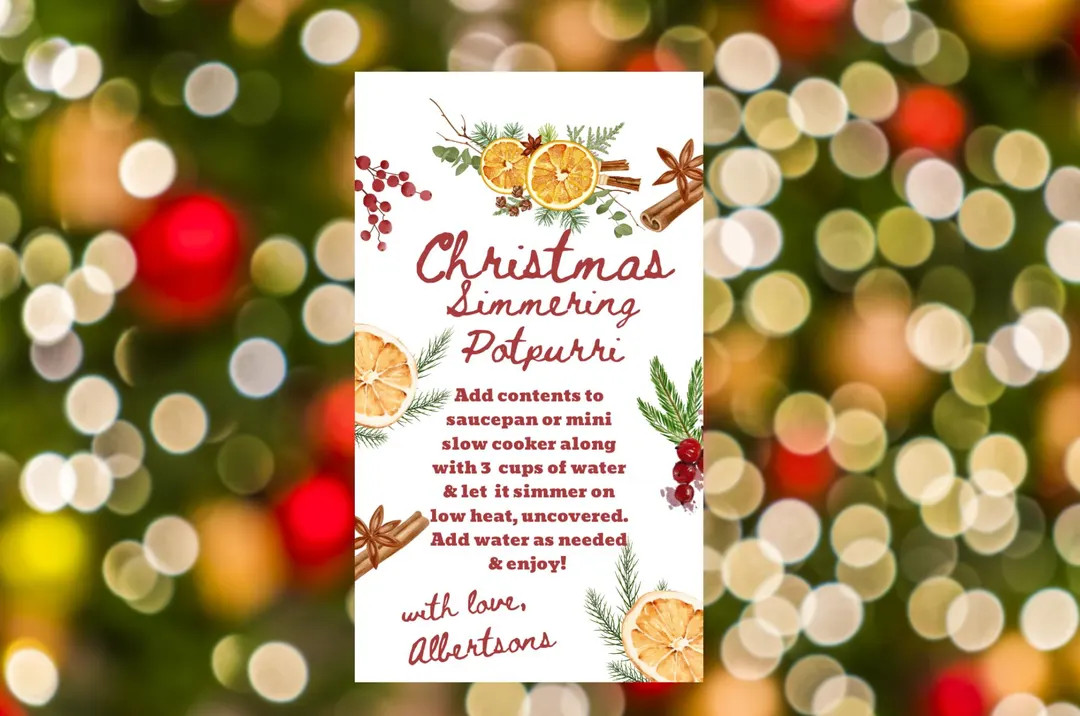 Printable Holiday Simmering Potpourri Christmas Gift Tag, Editable/digital Christmas Simmering Gi... | Etsy (US)