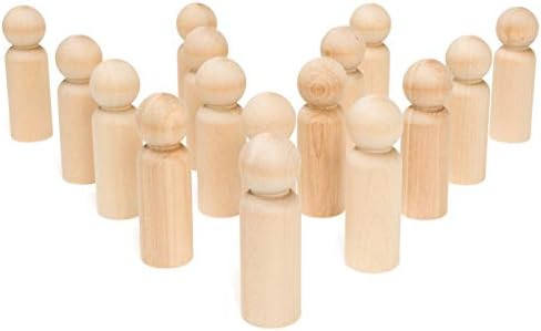 Large Wooden Peg Dolls 3-1/2 inch, Pack of 10 Unfinished Jumbo Dad Peg Doll Figures for Peg Peopl... | Amazon (US)